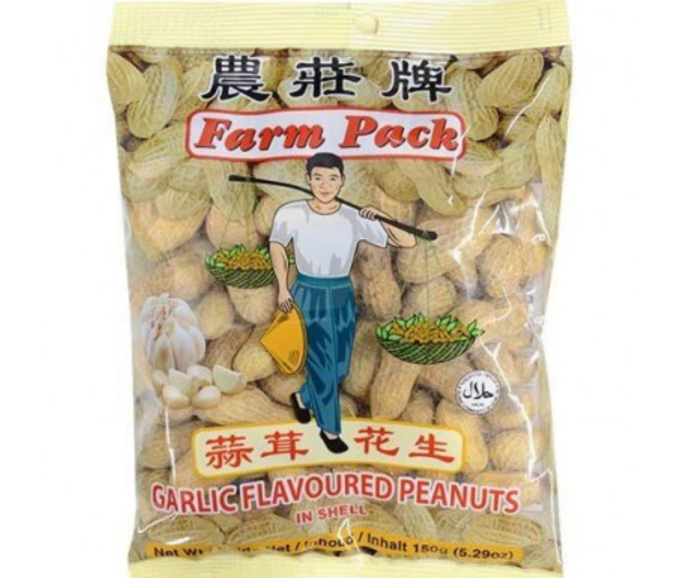 Farm Pack Garlic Flavoured Peanuts In Shell 蒜蓉花生 (150g)