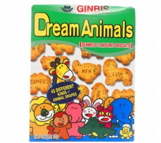 Ginbis Dream Animals Seaweed Flavoured Biscuits 愉快動物餅(37g)